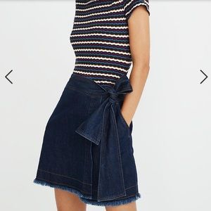 Madewell x Karen Walker Killick Demin Bow Skirt. Size 8